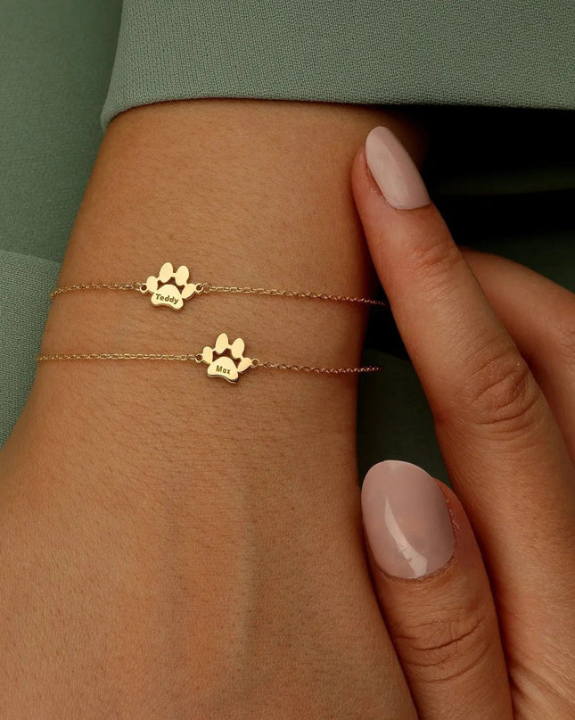 Custom Paw Name Bracelet