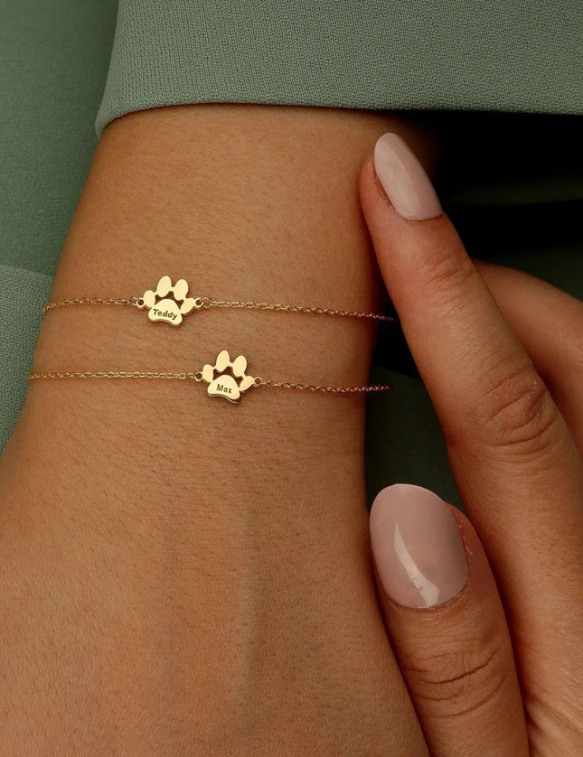 Custom Paw Name Bracelet
