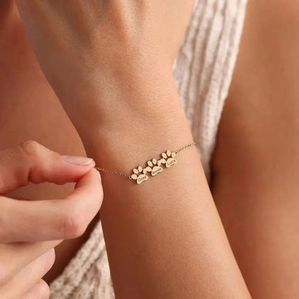 Custom Paw Name Bracelet