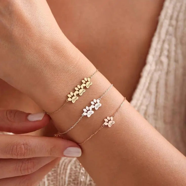 Custom Paw Name Bracelet