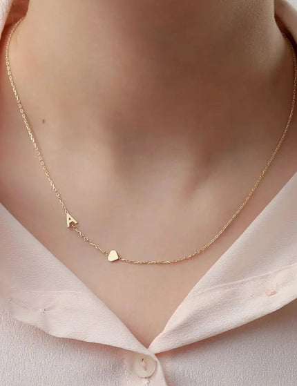 Custom Sideways Initial Necklace