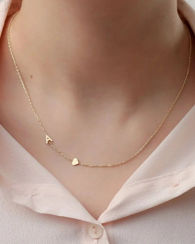 Custom Sideways Initial Necklace