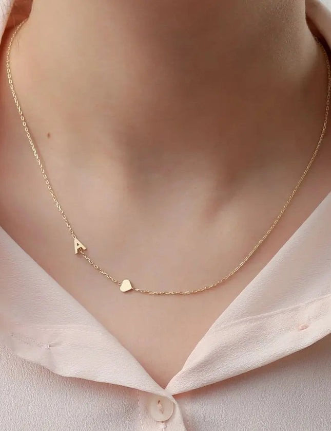 Custom Sideways Initial Necklace