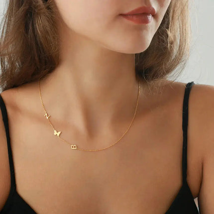 Custom Sideways Initial Necklace